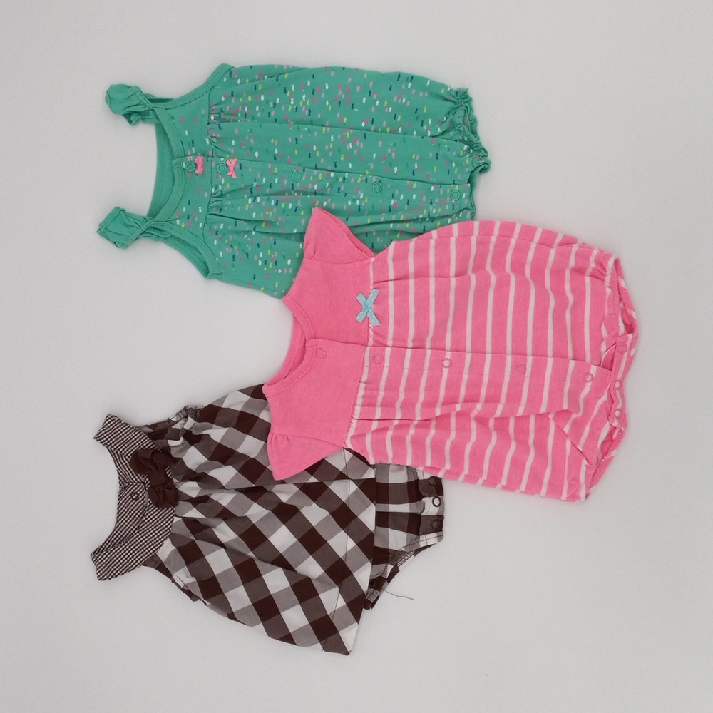 Carter's 3 Month Girls Rompers (Set of 3)